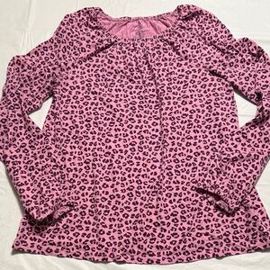 Lands' End Pink Animal Print Kids' Top NWOT size 14
